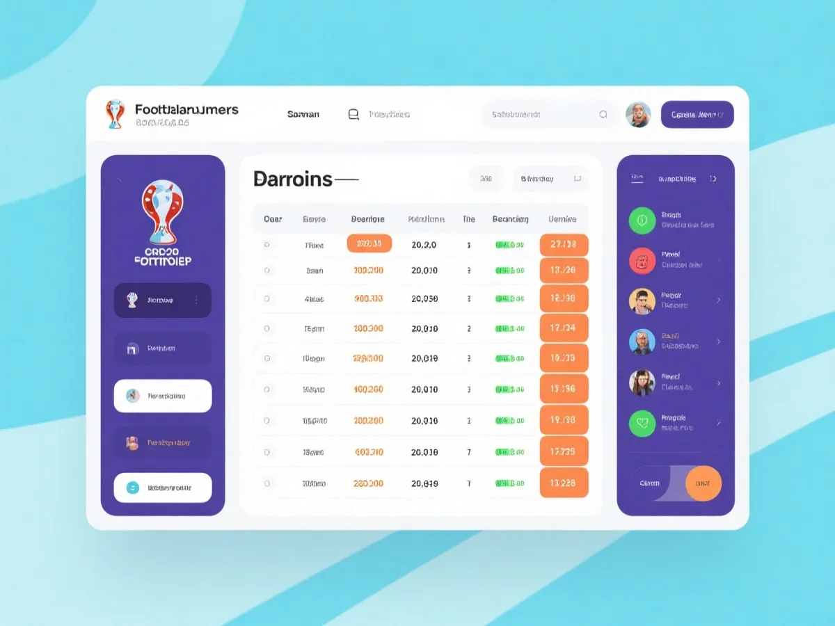 世界盃積分榜與排名資料介面示意圖